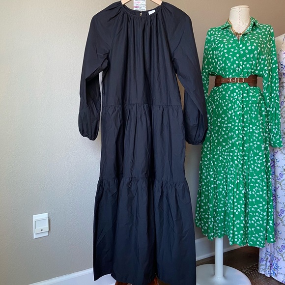 SOLD! Cotton Poplin Puff-Balloon Sleeved Dress - Picture 7 of 9